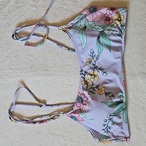 Floral lilac swim bikini bra top size Xlarge